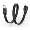 JSADZKJ Cavo USB Tipo C a Micro USB Ultra-Flessibile,Cavo Dati Piatto da Micro 5 Pin a USB C da 90 Gradi,Supporta Ricarica e Trasmissione Dati,per Telefono,Fotocamera,Laptop-30CM (Sinistra)