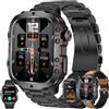 SGDDFIT 1,96'' AMOLED Smartwatch Uomo con Chiamate Bluetooth, 2024 Nuovo Orologio Fitness con 24/7 Monitor Temperatura Corporea Sonno e Cardiofrequenzimetro, SpO2, Orologio Sportivo 3ATM iOS Android (Marrone)