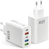 ECHOBUY 2 Caricatore USB C 65W 5 Porto Caricatore USB Multiplo Alimentatore USB C Multipla PD & QC3.0 per hone 15/14/13/12/11 Pro Max msung S24/S23/S22/S21