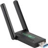 Plyisty Adattatore WiFi USB, Adattatore di Rete Dongle WiFi da 1200 Mbps con 2 Antenne Doppie Ad Alto Guadagno, Adattatore WiFi USB 3.0 Dual Band 5G/2.4G per Computer Desktop Laptop