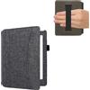 kwmobile Flip-Cover Compatibile con Kobo Aura H2O Edition 2 - Full-case Anti-graffio con Porta-carte Fascia Prensile - Tessuto blu scuro
