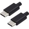 chenyang Confezione da 2 connettori USB C fai da te USB 3.1 tipo C a 24 pin PD100W maschio per riparazione e riparazione con scheda PCB alloggiamento nero