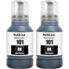 SHUOLEI 101 Inchiostro Compatibile con Epson 101 Flaconi di Inchiostro Multipack per EcoTank C13T03V14A C13T03V24A C13T03V34A L4150 L4160 L6160 L6170 L6190(2-Pack,2 Pigmento Nero)
