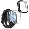 kwmobile Set 2x Custodia Smartwatch Compatibile con Huawei Watch Fit 3 Cover - Case Silicone Protezione Orologio Fitness trasparente/nero