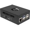 eleUniverse N515 - Custodia in metallo per Orange Pi 5 Pro/5 Ultra/5 Max, con ventola di raffreddamento e dissipatori in alluminio