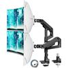 ARES WING Supporto per doppio monitor, braccio per monitor con molla a gas completamente regolabile con porta USB, adatto per schermi LED LCD da 17-49, VESA 75/100, Capacità di Carico da 2-20 kg