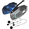 vFound X10 Sistema Bluetooth per Caschi Motociclistici con Intercom,Mesh 4.0 + Intercom di Gruppo 5G,Condivisione Musicale e Impermeabilità IP67 per Chat di Gruppo fino a 10 Centauri (Argento)