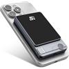 APKLVSR Power Bank 10000 mAh Slim in alluminio + plastica, Qi2 ricarica wireless magnetica, ricarica rapida 20 W di tipo C, magnete N52, utensili da viaggio, Power Bank Slim compatto