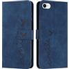EATCYE Cover per iPhone 6S / iPhone 6 (4,7 Pollici), Flip Libro Libretto Custodia in Pelle PU per iPhone 6S / iPhone 6 [Protezione Completa] [Slot per Scheda] [Funzione di Supporto] (Blu)