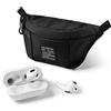Ringke Mini Pouch Borsa Tracolla per Cover AirPods, Galaxy Buds e Piccoli Elementi, Borsa Marsupio Velcro con Moschettone - Black Nero