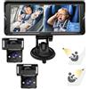 Shkalacar Telecamera per auto per bambini, Dual Channel 6,8 pollici, 1080P, display per auto con 2 telecamere per visione notturna IR e grandangolo di 150° per sedili retroorientati