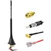 Eightwood DAB/DAB+Car Radio Antenna Splitter Amplificatore Connettore SMB a DIN Antenna universale per 5M Cavo di prolunga da 16,4 piedi Compatibile con Radio FM Auoradio Blaupunkt Pioneer Alpine