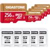 Gigastone 【Recupero dati 0 per 5 anni】GIGASTONE scheda di memoria 256 GB Set da 2, 4K Camera Pro, Specialmente per GoPro Drone Switch, Velocità 100 MB/s. A2 U3 V30 Scheda Micro SDXC con Adattatore SD.