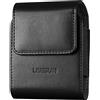 LENSUN Cover vera pelle per Samsung Galaxy Z Flip 6/5 / 4/3 /Motorola Razr 5G/2019 Chiusura Magnetica Custodia Cellulare Clip da Cintura e Gancio-Nero