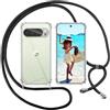 ISOI Cover con Cordino per Google Pixel 10 Pro XL, Custodia Trasparente con Collana Tracolla Laccio Collo Ultra Sottile Morbido TPU Silicone Antiurto AntiGraffio Case, Nero