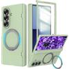 Nekiyo Tech Compatible with Samsung Galaxy Z Fold 7 Custodia con Supporto ad Anello Rotante 360°, Custodia con Supporto Magnetico, Protezione Schermo & Protezione Cerniera a Corpo Intero - Verde