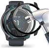 Acadeny 2 pezzi Custodia rigida compatibile con Garmin venu 2 plus con pellicola protettiva,9H Durezza Hart PC Case sottile in vetro temperato per Smart venu 2 plus, Nero+verde