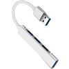 LITTONE® 4 in 1 USB a 3 porte USB 2.0 USB 1 porta 3.0 PD ricarica Hub Hub adattatore multifunzione (LM-TC48#- USB-Silver)