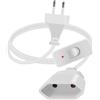 YINGAYOU Prolunga Elettrica Europea con Interruttore 2.5A 250V 625W Cavo Prolunga Elettrica con Interruttore 2x0.75 mm², per Elettrodomestici, Lampada, TV (Bianco, 1,5 m)