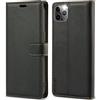 VEGOSCASE Custodia per iPhone 11 Pro, Custodia a Libro in PU Pelle, Cover a Libro Magnetica [Blocco RFID] Portafoglio con Slot per Schede per iPhone 11 Pro, Nero