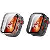 QJONSIU Cover Rigida Compatibile con Huawei Watch Fit 4 Pro con Vetro Temperato, 2 Pack Cover Protettiva Antigraffio Case-Nero Trasparente
