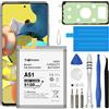 TOPGOBAT Batteria di ricambio per Samsung Galaxy A51, batteria da 5150 mAh ad alta capacità, compatibile con Samsung Galaxy A51 modello (SM-A515F SM-A515F/DS) con kit di strumenti di ricambio,