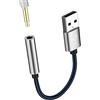 HOYULLI Adattatore jack USB a 3,5 mm, spina USB-A, presa AUX, suono esterno, audio AUX, dongle, cavo stereo, convertitore auto, cuffie microfono, adattatore musicale, PC, computer portatile