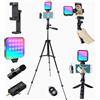 Peanutech Vlogging Kit, Kit di Vlogging, Supporto per Cellulari, Treppiede Compatibile iPhone Android Fotocamera, per Tiktok, Youtube, w/Microfono wireless/RGB Luce/Remoto/Tripiede Estensibile