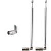 Vecys 2 Pezzi Antenna Telescopica con Connettore TV Maschio 7 Sezioni Antenna Telescopica 71.5 CM/28 IN per Ricezione TV DVB-T DVB-T2 FM AM Stereo