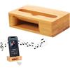 Angoily Altoparlante per cellulare in bambù, in legno, supporto per cellulare, supporto per altoparlante, telefono naturale, supporto per cellulare, supporto per cellulare