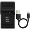 Norifon DMW-BLH7 USB Caricatore per Panasonic Lumix DMC-GF3, DMC-GF5 | Compatibile con Panasonic Lumix DMC-GF6, DMC-GM1, DMC-GX7, DMC-LX100, DMC-TZ101, GX7, LX100, DMC-GM5K Fotocamera