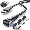 Krsende Cavo magnetico USB C 2 m, cavo magnetico Krsende 6 in 1, ricarica rapida 3A, USB A/USB C a tipo C, cavo di ricarica rapida, 360° e 180° per dispositivi Android/Micro USB/tipo C/i-Products