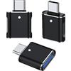 Mepsies Adattatore USB C 3 Pezzi, Adattatore USB C a USB 3.0, Compatibile con MacBook Pro, iPhone 17/16/15, iPad, Samsung Galaxy S25 S24 S23 A56 A16 A36, Smartphone Tipo C, Tablet e Altro (Nero)