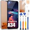 ARSSLY Schermo di ricambio per Samsung Galaxy A34 5G SM-A346E SM-A346B 6,6 Pollici LCD Display Display Display Schermo di Ricambio Digitalizer Touchscreen Assemblea con Strumenti (Nero Incell, senza