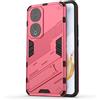 ESTH® Custodia per Honor 90 con Supporto [Compatibile con Supporto Magnetico per Auto] Cover Paraurti PC + TPU, Rosa rossa