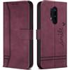 Bravoday Cover per OnePlus 8 PRO/OnePlus 8 PRO, Flip Custodia in Pelle PU con Slot per Schede, Portafoglio Custodia per OnePlus 8 PRO/OnePlus 8 PRO, Vino Rosso