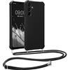kwmobile Custodia Compatibile con Samsung Galaxy A15 5G Cover - Back Case in Silicone TPU - Protezione Smartphone con Cordino - nero