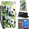PHINIENLAND Cover per Huawei P20 Lite custodia portafoglio Pandas | 3 scomparti carte, 1 tasca banconote, Chiusura magnetica, Supporto, Pelle PU flip cover per Huawei P20 Lite