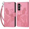 KENHONER Custodia per Samsung Galaxy S25 FE 5G Cover, Rosa | Portafoglio in Pelle PU Retro, Antiurto Flip, Slot per Schede, Funzione Stand, Chiusura Magnetica