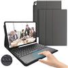 YMXuan Tastiera wireless staccabile per iPad (Air 3, Pro 10.5, 9/8/7 Gen) con portapenne integrato, touchpad, auto sleep/wake (grigio)