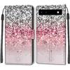 SIENIANLINE Cover per Google Pixel 6A custodia portafoglio Gradiente argento | Chiusura magnetica, Scomparti carte, Funzione supporto, Pelle PU flip cover per Pixel 6A