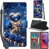 PHINIENLAND Cover per Motorola Moto G84 5G Case PU Pelle Custodia [Kickstand] [Chiusura magnetica] [Slot per Schede], Portafoglio Flip Custodia per Moto G84 5G,Rose blu