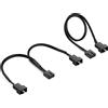 POPPSTAR sdoppiatore ventole per PC 4-pin - cavo a Y 15cm (1x presa a 2x spina) + cavo di prolunga ventole 30cm per collegare ulteriori ventole alla scheda madre