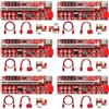 YABOANG PCI-E Riser da 16x a 1x per Bitcoin ETH Coin Mining,Scheda Adattatore Riser Alimentato,con Cavo SATA a 6 Pin,Cavo di Criptovaluta GPU con Cavo di Alimentazione USB-6 Pezzi