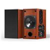 Elimavi Altoparlante da scaffale attivo, altoparlante per computer con woofer da 4, altoparlante da 3,5 mm su RCA Aux per giradischi, struttura in legno, può essere montato a parete Woodgrain