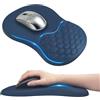 Giliwosy Tappetino Mouse Poggiapolsi, 2 in 1 Mouse Pad con Poggiapolsi e Punti Massaggio, Alfombrilla Ratón Ergonómica per Allevia il Dolore, Schiuma di Memoria Base in PU Antiscivolo per Ufficio Scuola Gaming