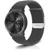 NicMool 20MM Nylon Cinturino per Garmin Approach S50/S44/Forerunner 570 42mm/165/165 Music, Braccialetto Ricambio Regolabile Intrecciato per Garmin Vivoactive 6/5/vívomove Trend - Grigio