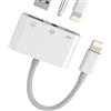 HOYULLI Adattatore Lightning a Jack Cuffie 3.5mm USB OTG Connettore per iPhone 14 13 per iPad Caricabatterie Cavo Certificato MFI per Apple Adapter Tastiera Fotocamera Foto Ausiliare Audio Accessori Auto