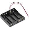 Keple Portabatterie 4x AA 6V con Cavi - Scatola di Plastica con Fili da 150mm per Progetti Fai da Te. Compatibile con Batterie (4 Slot x 1.5V)