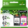 SAILNER 62XL Cartuccia d'inchiostro compatibile per Cartucce HP 62 XL Nero Colore per HP Envy 5640 5547 5644 5642 7640 5540 OfficeJet 200 250 5740, 2 Pack